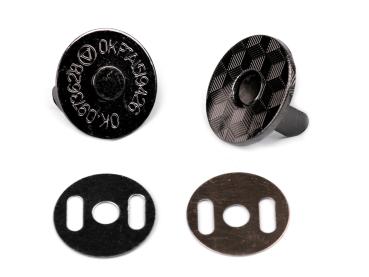 Taschenverschluss flach magnetisch Ø18mm Nickel schwarz